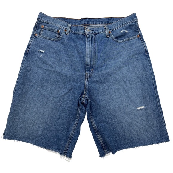 Levi's Other - Levi's Denim Shorts Mens 38 Blue 469 Loose Fit Cut Off Distressed